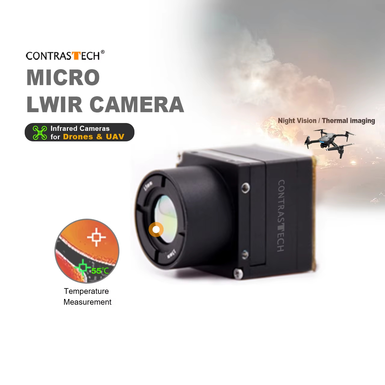 640x512 LWIR без затвора, ради – обзор и цена Thermal Imager Drone Gimbal